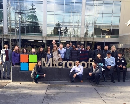 Carlson Students in Front of Microsoft Site