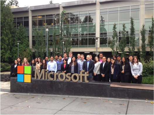 Group photo outside of Microsoft
