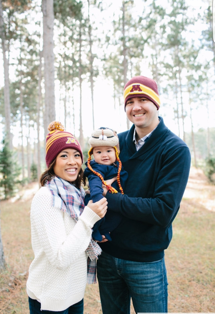 Mike Sokol and Family Wearing University of Minnesota Hats