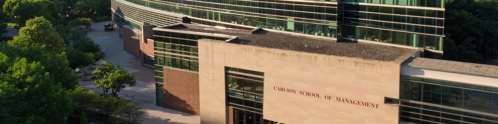 Ariel view of the Carlson School of Management building