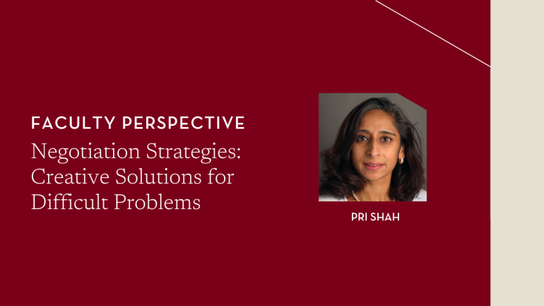 Negotiation Strategies Faculty Perspective