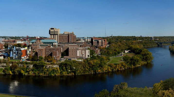 University of Minnesota Twin Cities on the banks of the Mississippi River