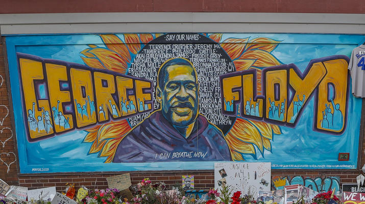 Photo of the George Floyd memorial at 38th and Chicago