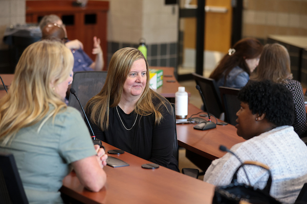 Group discussion in a Race, Power, and Justice in Business summer session