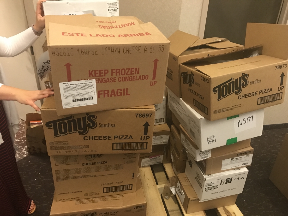 boxes from cleaning out the freezer