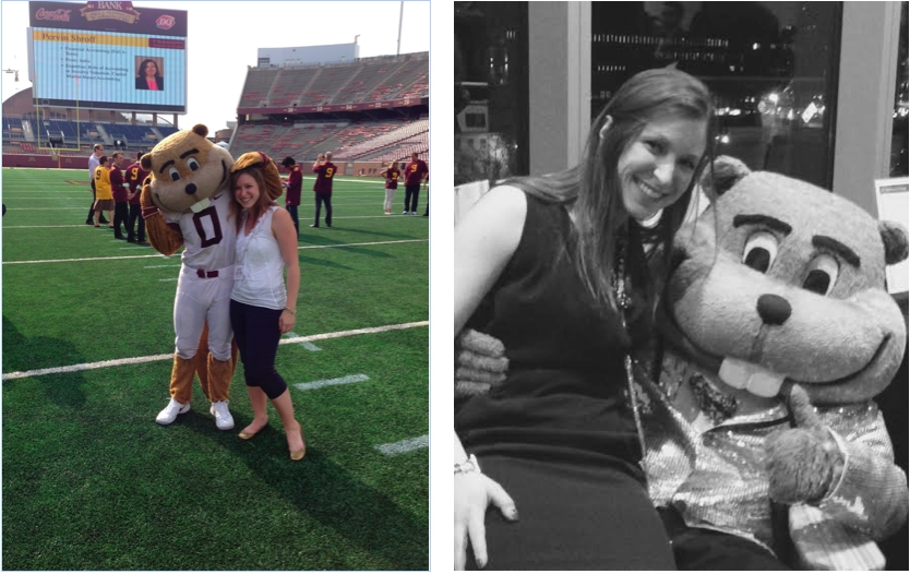 Anna Posed with Goldy at TCF Stadium and in Formal Wear at Auction