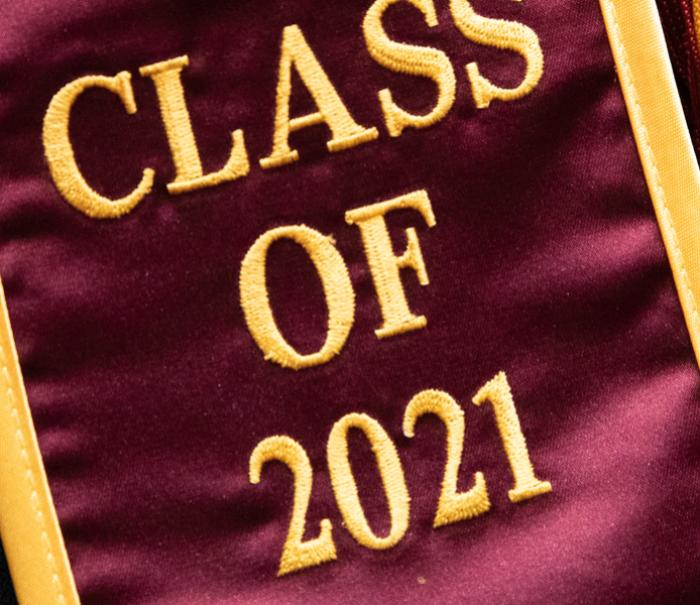 A graduation sash for the Class of 2021