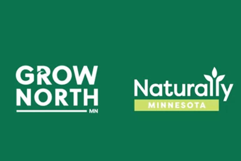 white text on green background that reads: grow north and naturally minnesota