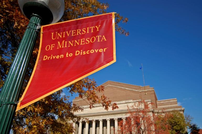 University of Minnesota campus flag banner