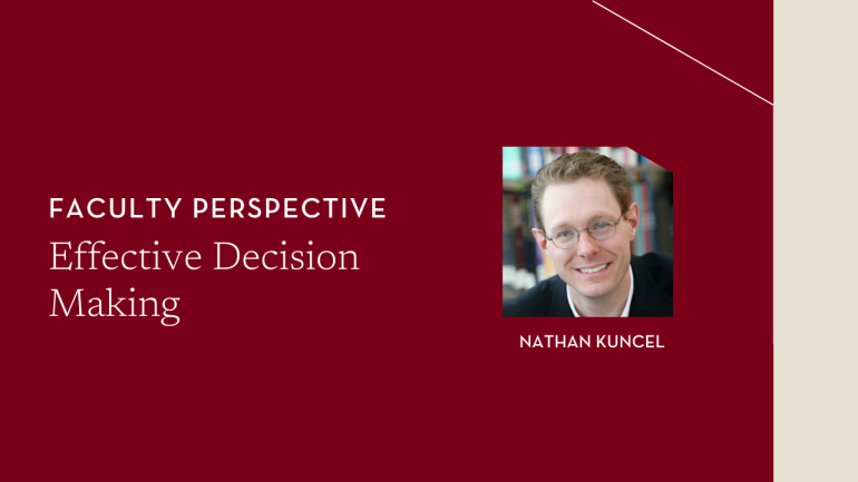 Effective Decision Making Faculty Perspective