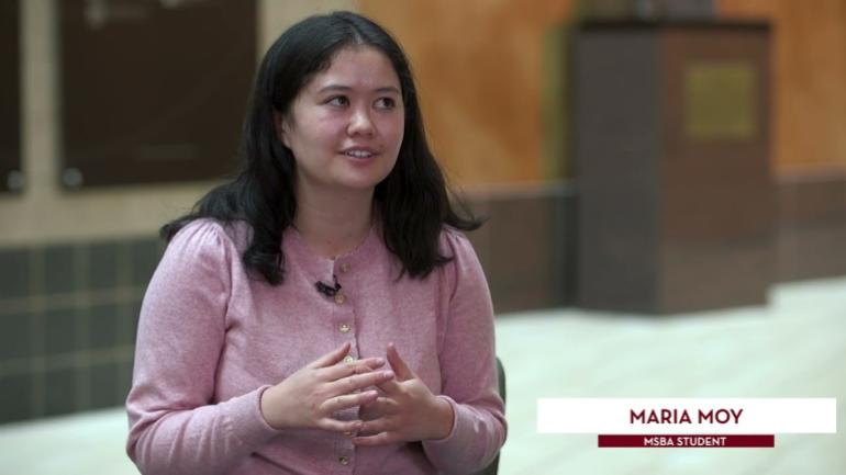 Masters of Analytics Student Maria Moy during interview