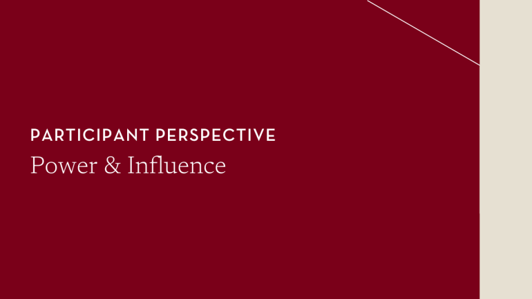 Participant Perspective Power & Influence