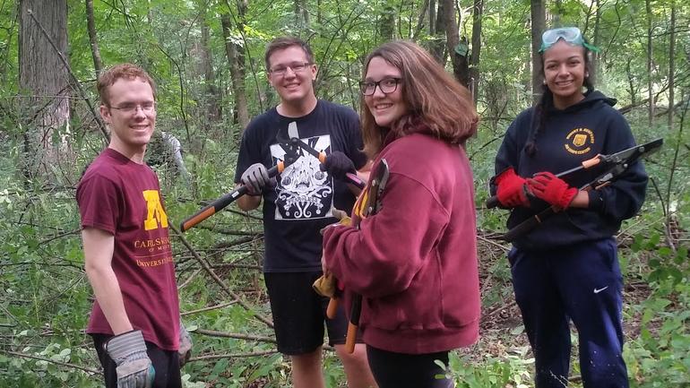 Carlson School Students in the Woods