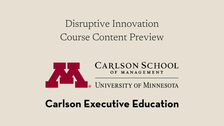 Disruptive Innovation Course Content Preview