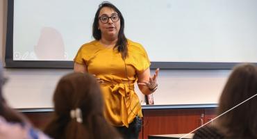 Assistant Professor Nitya Chawla teaches a Race, Power, and Justice in Business session to Carlson School faculty and staff.