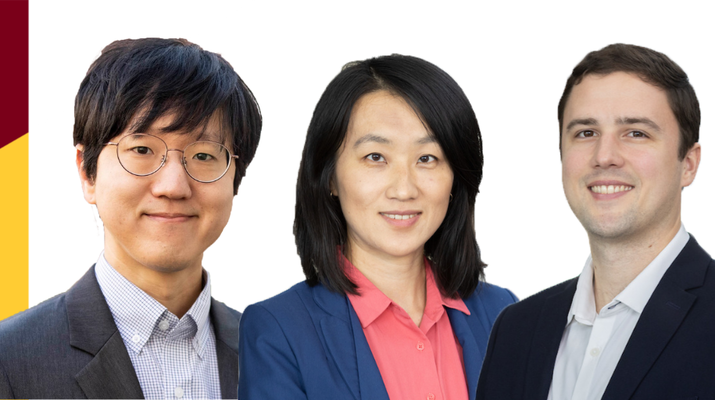 Headshots of Byongyeon Kim, Xuege Lu, Dayton Steele, and Semi Min