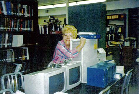 Georgianna Herman with the libraries first computers