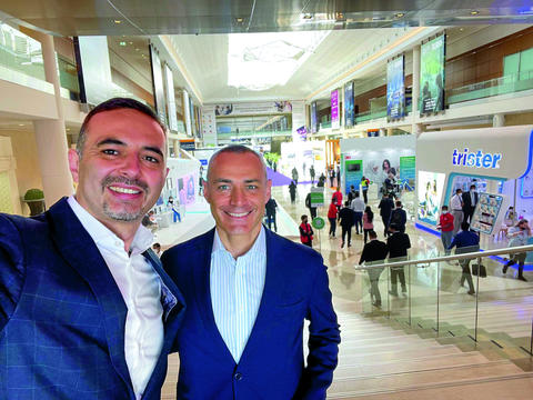 Valdrin Lluka and Francesco Redivo at health expo in Dubai.