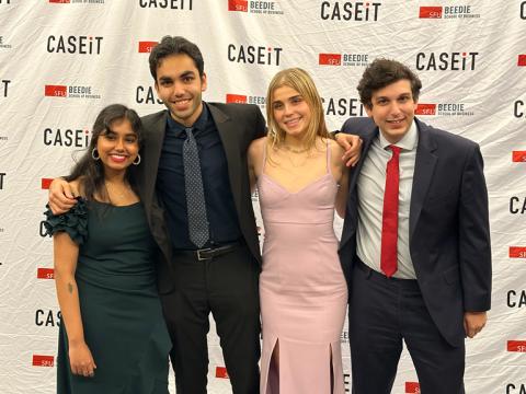 Carlson School students pose for a photo at the CaseIT MIS case competition in Vancouver, Canada.