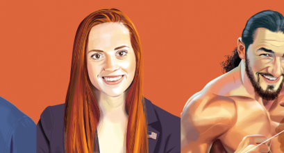 Illustration of Peter Dinh, Brianna Hughes, and Mike Rallis