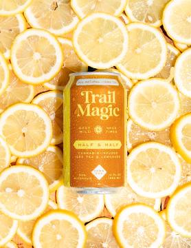 Trail Magic Can on top of lemons