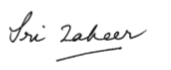 Sri Zaheer signature